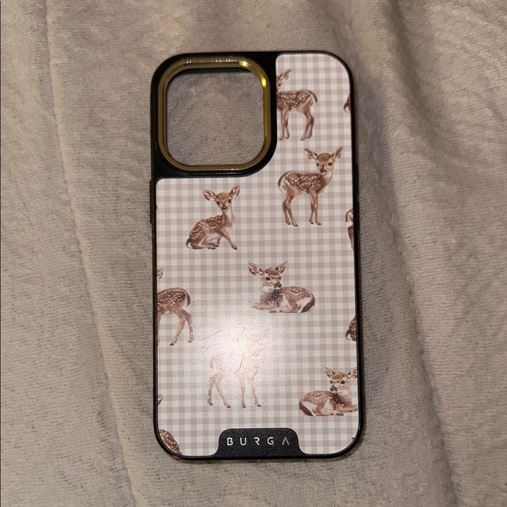 Burga iPhone 13 Pro Deer Pattern Phone Case - Black